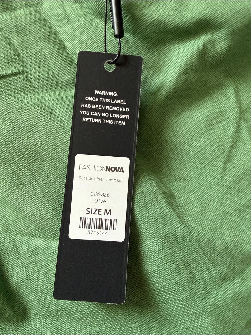 Fashion Nova Green One-Shoulder Wide-Leg Jumpsuit - Picture 2 of 3